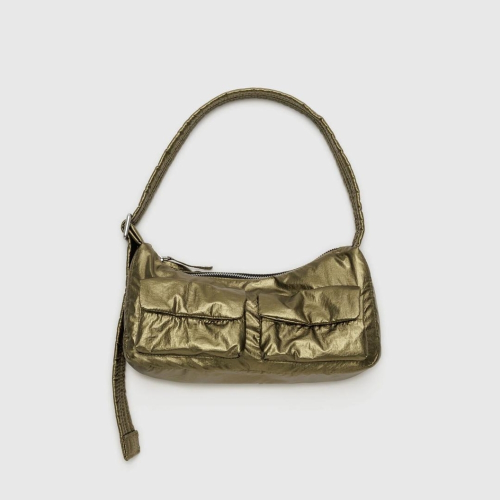 BAGGU Bronze Metallic Cargo Shoulder Bag